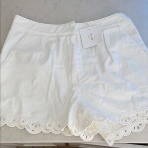 Vita grace nyla cutwork Elegant White Eyelet Trim Women Shorts size M